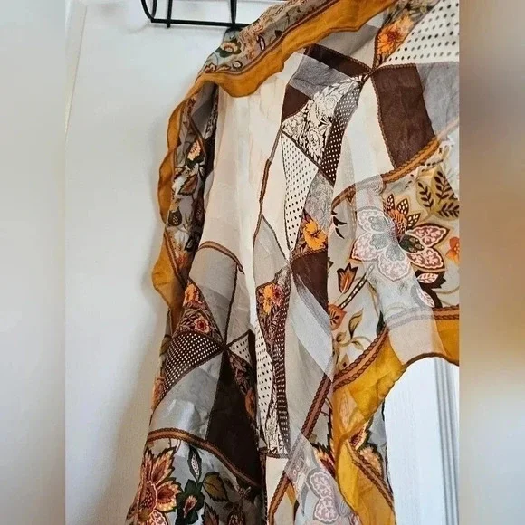 Valentino Garavani Orange and White Floral Silk Scarf